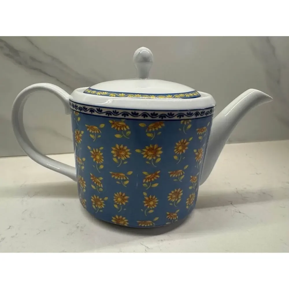 Vista Alegre Vintage Discontinued Sunflower Daisy Floral Teapot